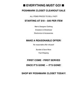 🚨 EVERYTHING MUST GO – CLOSET CLEAROUT 🚨 make a reasonable offer on any item